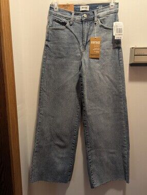 Kensie The Kaya 0/25 High-Rise Wide Leg Crop Womens Jeans - Light Blue Wash NWT